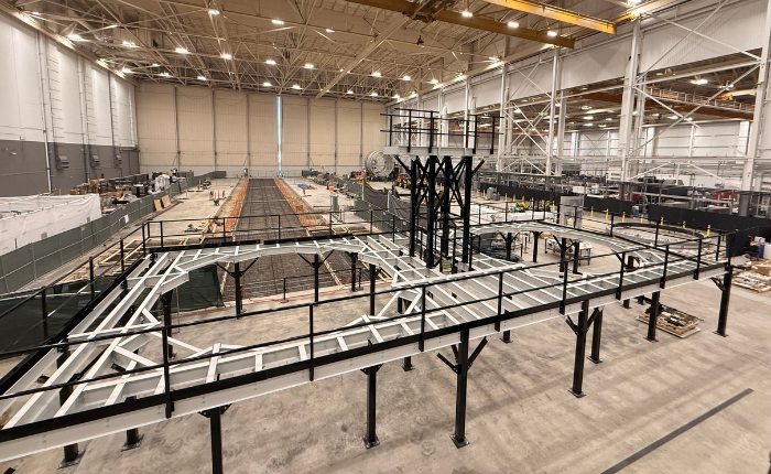 Industrial steel system for an aerospace client